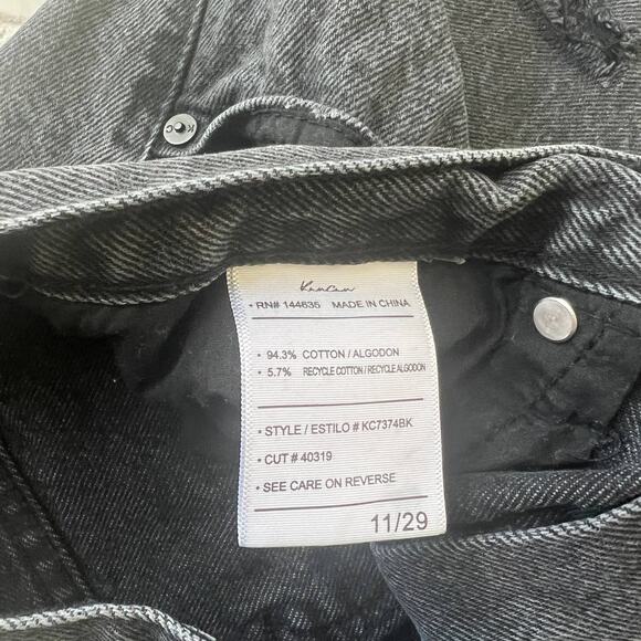 KanCan Women's Estilo Black Gray Wash Cut off Distressed Denim Jeans -sz 11/29 - Picture 3 of 6